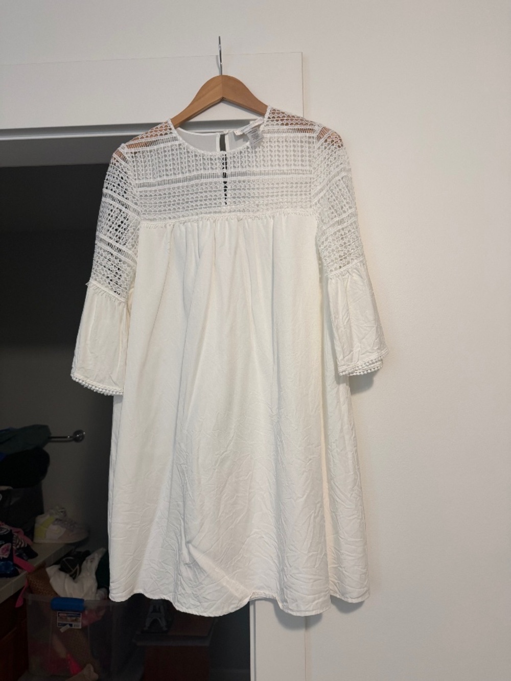 White poplin a-line(ish) dress
